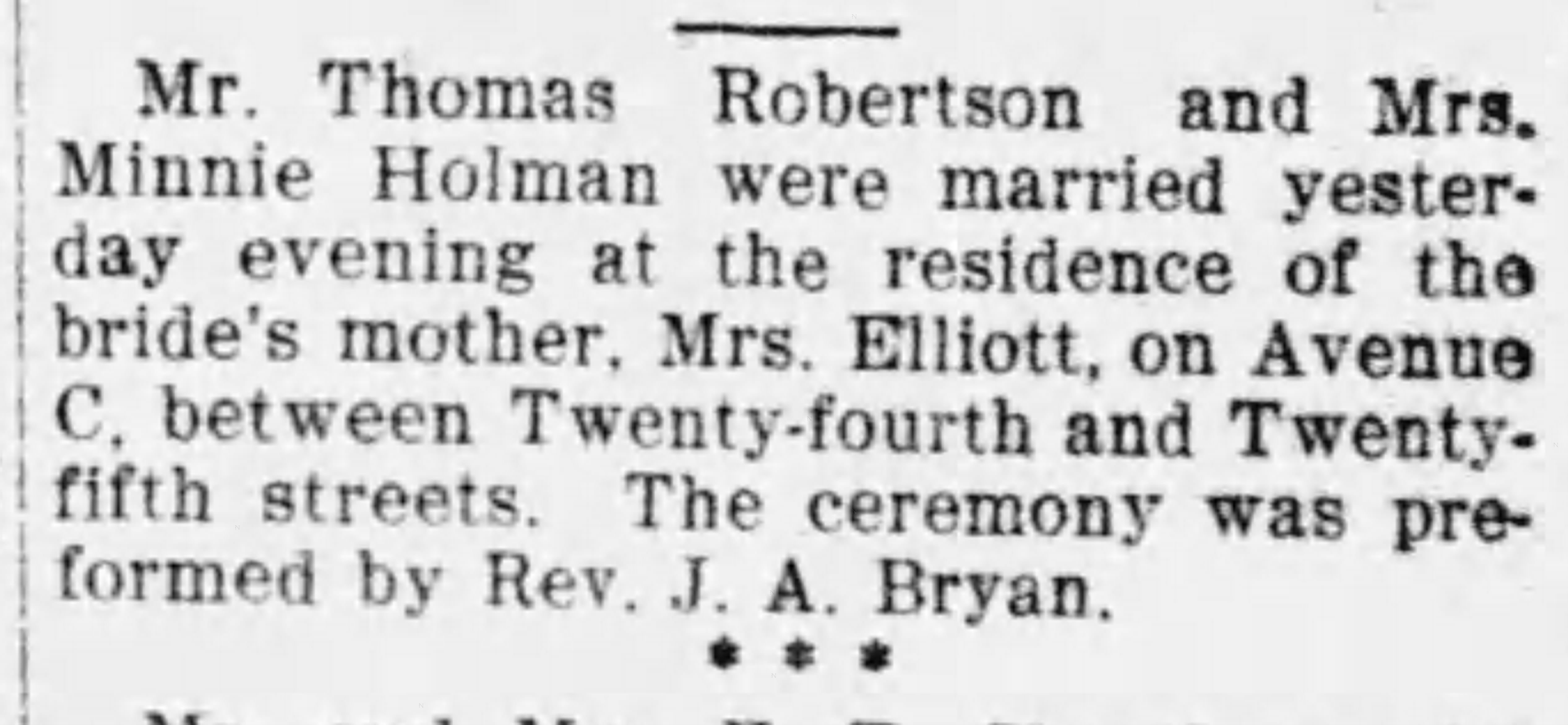 Thomas Robertson-Minnie Holman